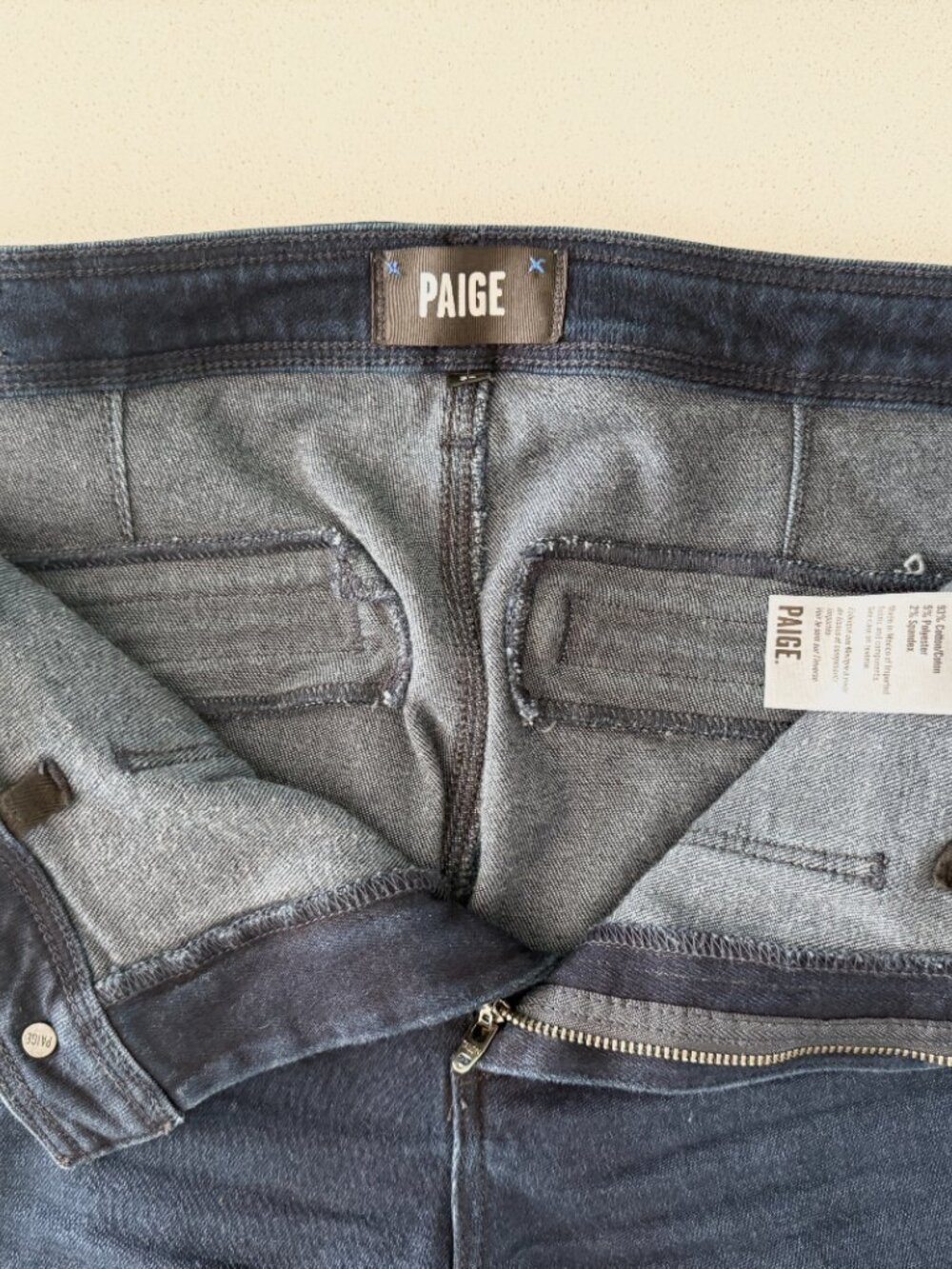 PAIGE Leenah Jeans Size 30 Dark Wash Patch Pocket Wide Leg Stretch Denim - Picture 4 of 14